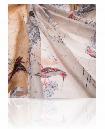 Палантин Женский SN-VINTAGE.BIRD/WHITE